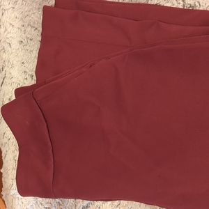 Maroon boot cut high rise dress pants